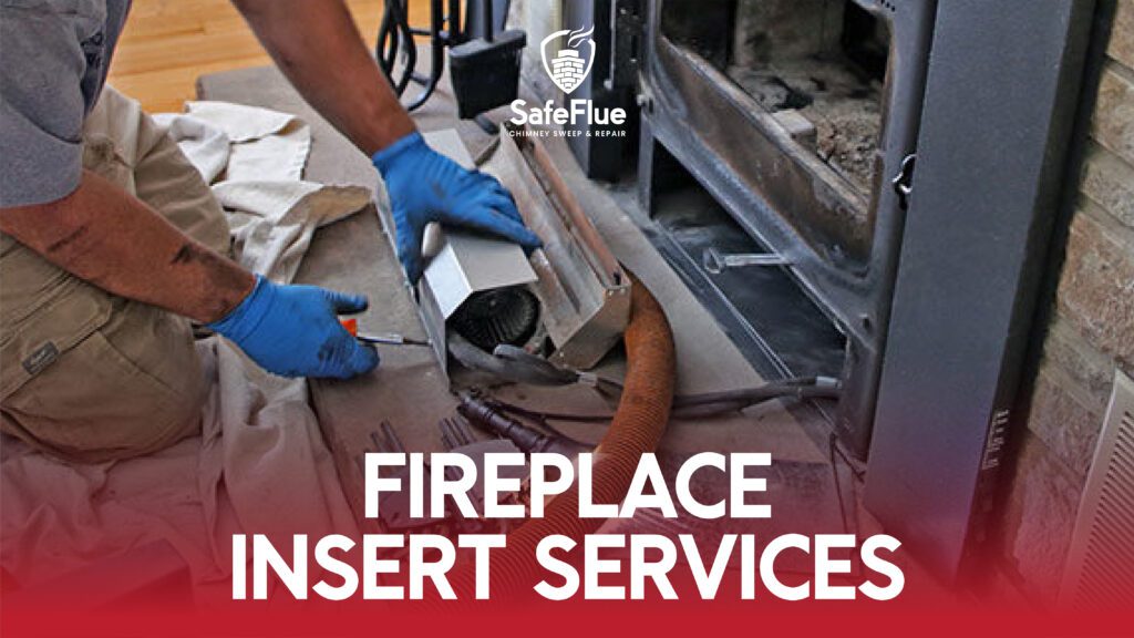 Fireplace insert installed in a residential firebox by Safe Flue Chimney Sweep And Repair