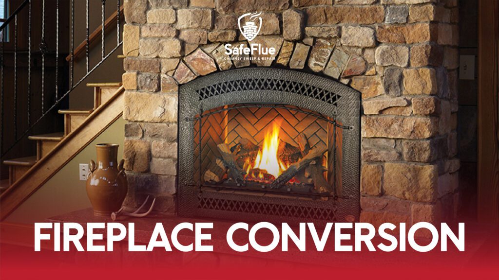 Fireplace conversion work by Safe Flue Chimney Sweep And Repair in a Dallas-area home