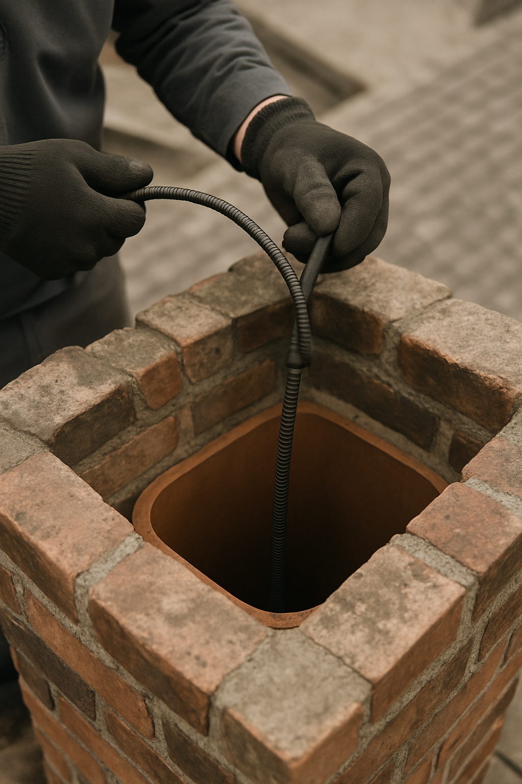 A tight rooftop perspective on hands and camera equipment visually anchors the 'camera-inspect first' promise central to